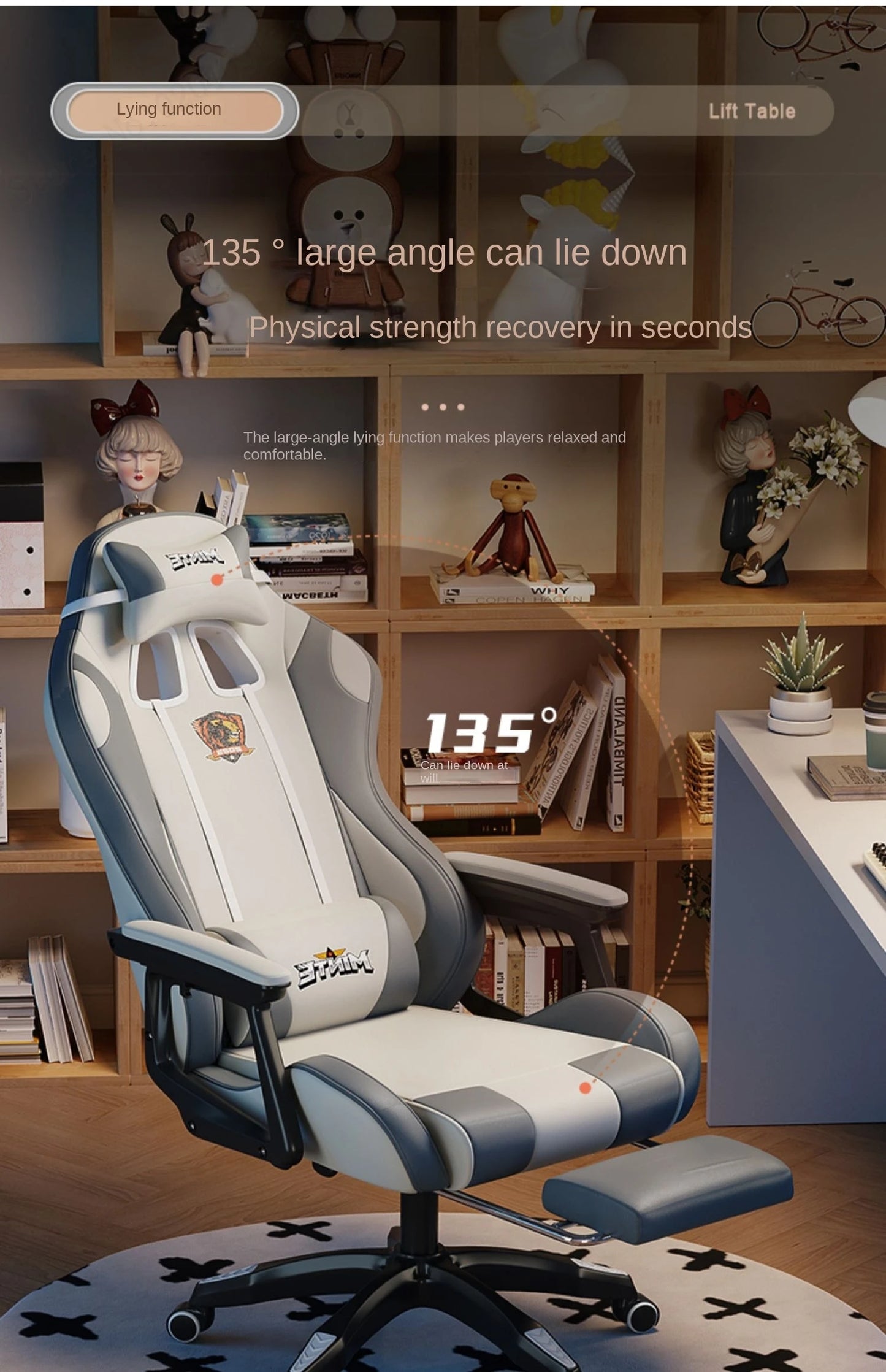 2024New Modernity Computer Office Chair  Home  Comfortable Dormitory Study  Anchor Gaming Swivel  Backrest Sofa Lifting Chair