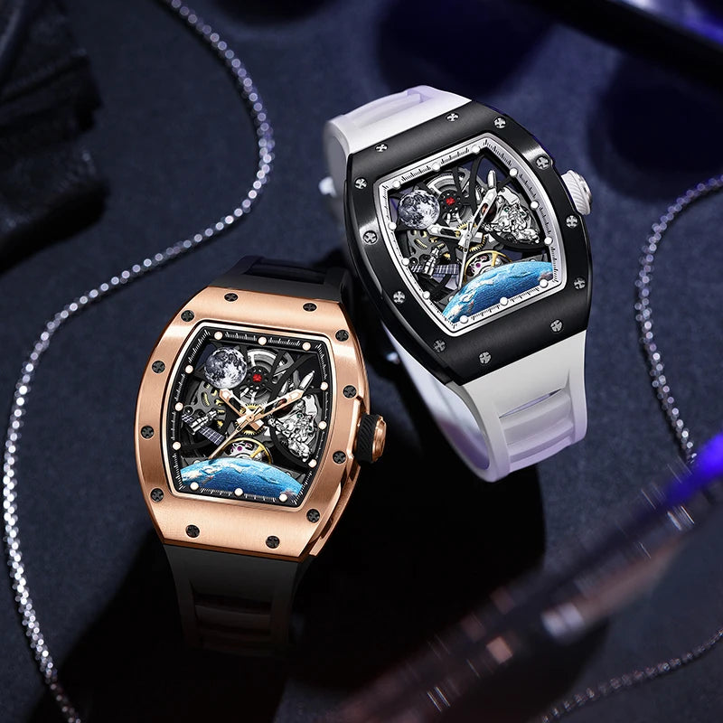 Automatic Mechanical Skeleton Watch Sports Premium Custom Logo Hollow Out Wristwatch for Active Lifestyle