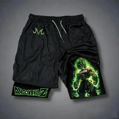 Dragon Ball Anime Broli Printed Double-layer Shorts 2026 Unisex Summer New Quick Drying Breathable Sports and Fitness Shorts