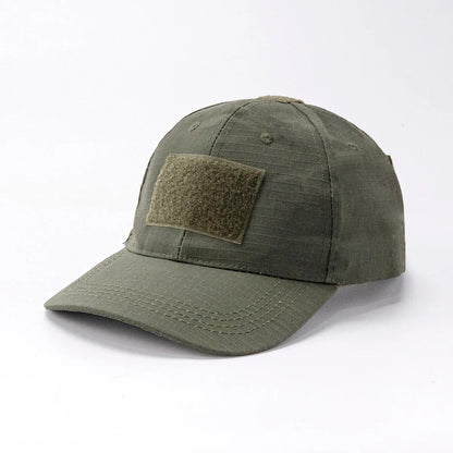 Spring Camo Baseball Cap - Tactical Military Snapback with Hook & Loop Patch Unisex Breathable Sun Hat Outdoor UV Protection