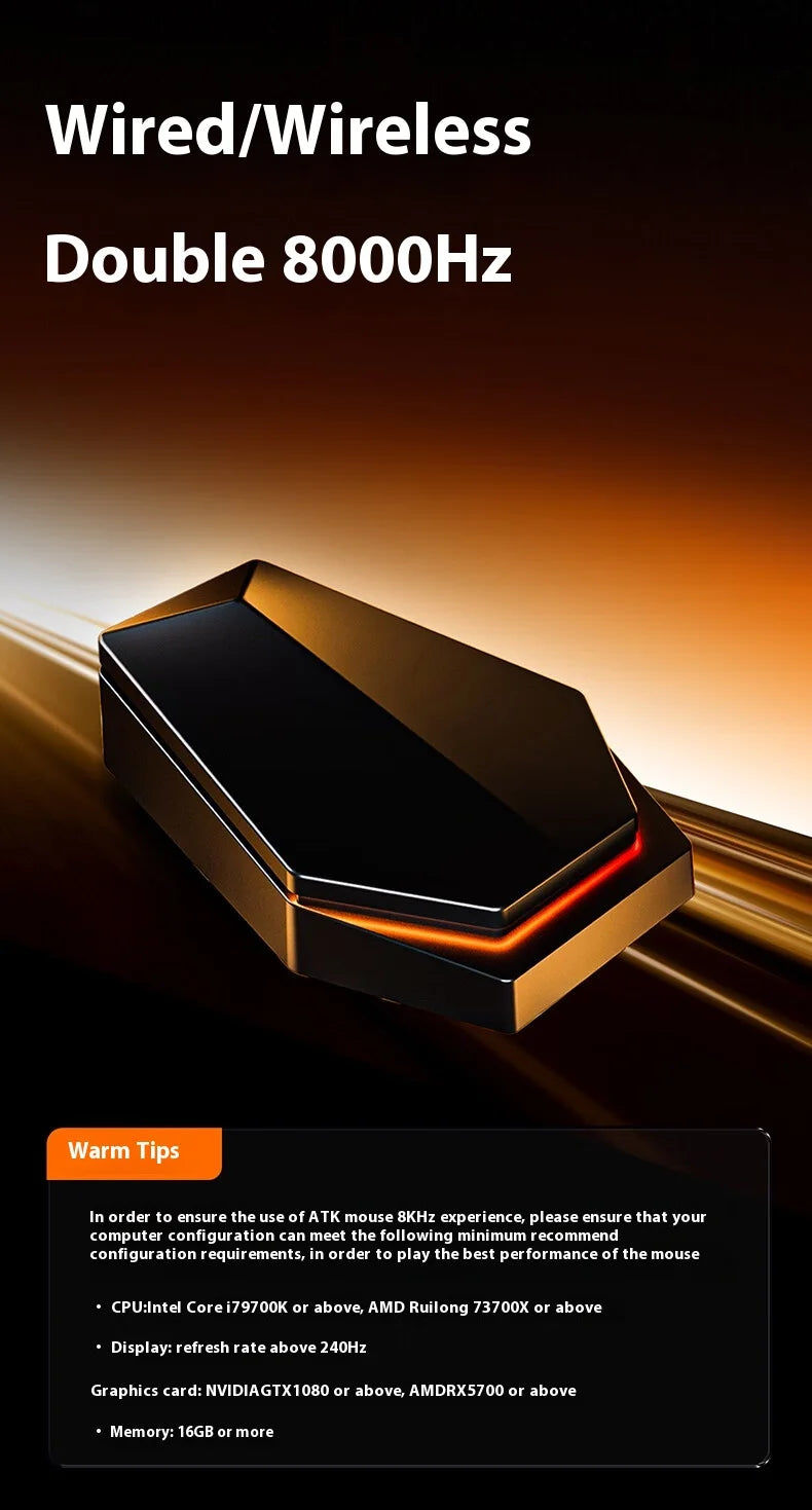 ATK A9 Ultra Wireless Gaming Mouse Tri Mode 8K 53g Lightweight A9/A9 SE/A9 Plus/A9 Pro Gaming Mouse E-sports PC Customized Gift