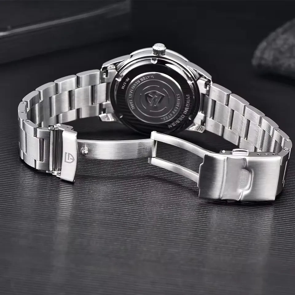 PAGANI DESIGN 40MM Meteorit-Zifferblatt Herren-Quarzuhr Luxus Business Saphir 316L Edelstahl 100M wasserdichte Uhr für Herren