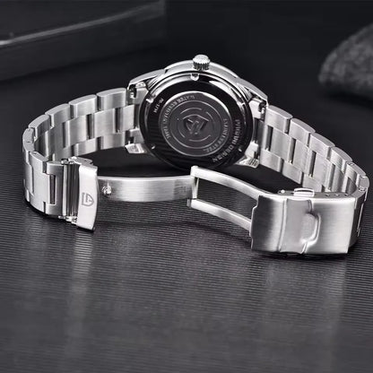 PAGANI DESIGN 40MM Meteorit-Zifferblatt Herren-Quarzuhr Luxus Business Saphir 316L Edelstahl 100M wasserdichte Uhr für Herren