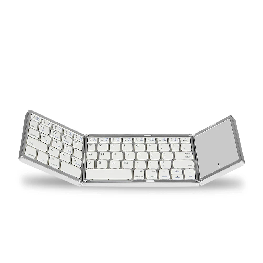 Mini Folding Wireless Bluetooth Keyboard Russian Spanish Arabic Hebrew Portugues with Touchpad for Windows, Android, IOS