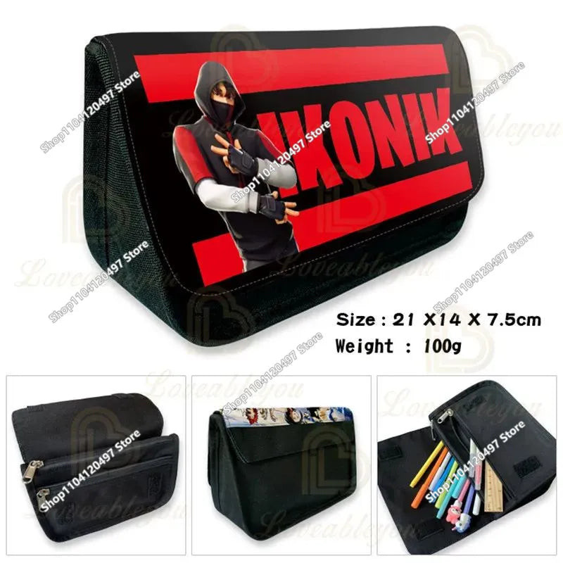 Fortnites Anime Pencil Bag Kawaii PencilCase Large Capacity Waterproof Handheld Cosplay Pencil Pouch Office Stationary Gift Toy