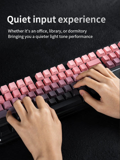 V108 Pro Bluetooth Keyboard  Office Low Noise 2.4G Wired&Wireless Full Layout with RGB Backlit Membrane