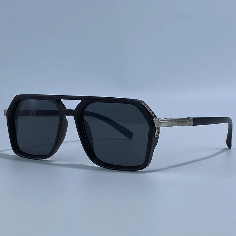 Vintage Steampunk Polarized Sunglasses Women Double Bridge Black 2026 Luxury Designer Driving Shades For Lady Fashion Eyewear
