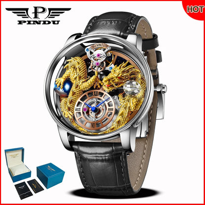 PINDU Design 2025 NEUE Herrenuhr Diamond Tourbillion Top-Marke Luxus Astronomia Quarzuhr für Herren Saphirglas wasserdichte Uhr
