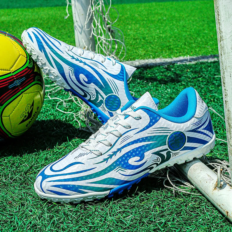 Men Soccer Cleats Comfortable Breathable Boys Football Shoes Lightweight Anti-Slip Training Boots for Grass Turf Outdoor Sports