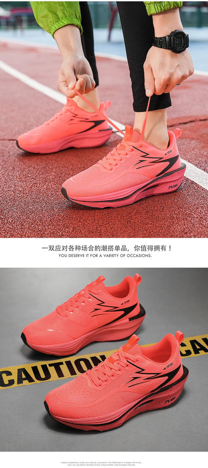 NEW Running Shoes Carbon Board Marathon Men Sports Breathable Lightweight Women's Comfortable Athletic Nonskid Sneakers Casual
