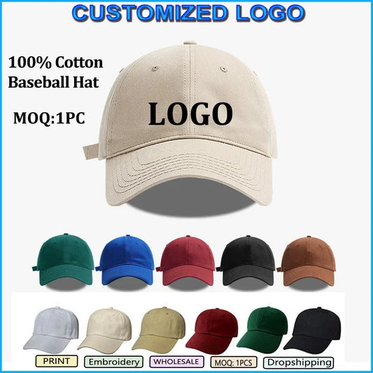 Wholesale Men Women Soft Top Baseball Cap With Custom Logo Unisex Adjustable Dad Hat Shade Hip Hop Summer Sunshade Hat Sport Hat