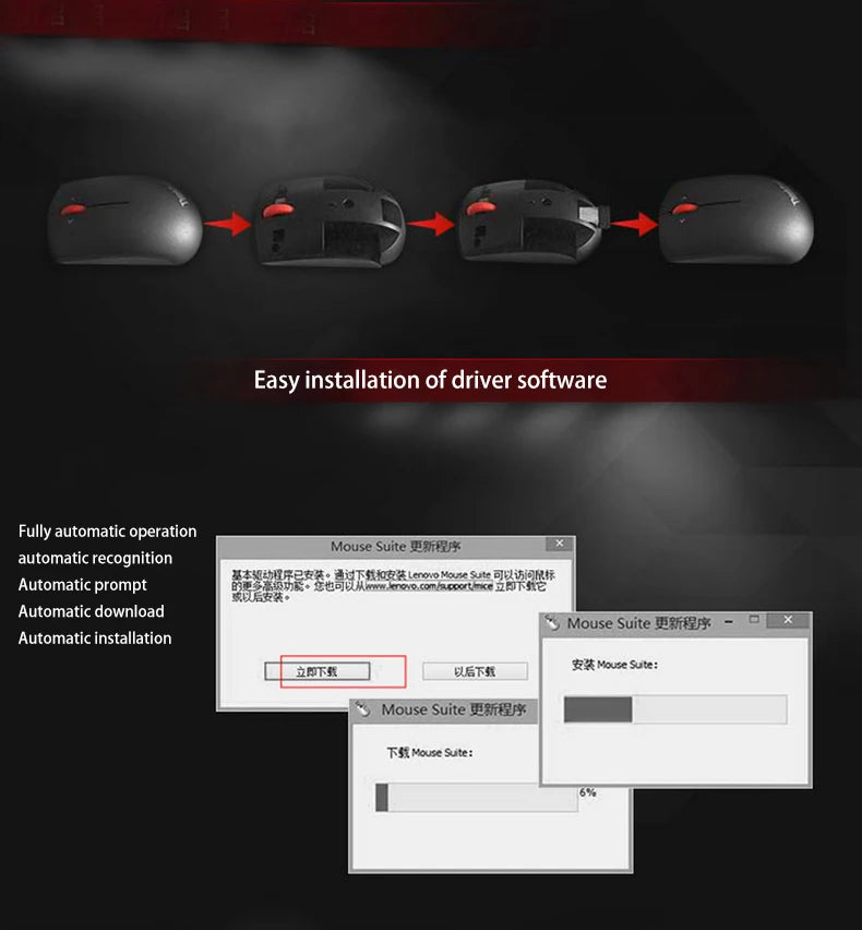 Mouse Lenovo ThinkPad Office Mouse 4Y50Z21427 Black Bluetooth + Wireless Dual-Mode Mouse