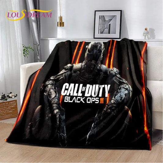 3D COD, měkká plyšová deka Call of Duty pro hráče, flanelová deka/přehoz do obývacího pokoje, ložnice, na postel, pohovku nebo do kanceláře