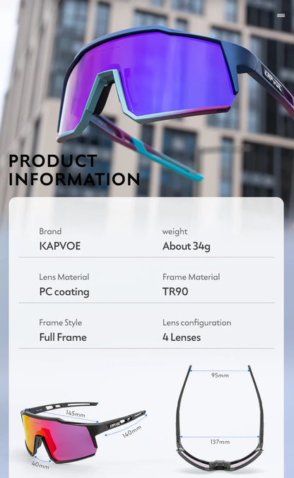 Kapvoe Sports Driving bike Cycling Glasses running climbing Sunglasses Outdoor for Men Woman Bicycle Cycling UV400 Goggles hot