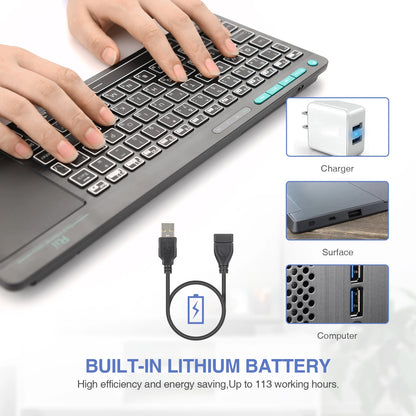Rii K18S BT And 2.4Ghz Wireless RU Mini Keyboard Backlight Touchpad Air Mouse for Andorid Box Smart TV Windows