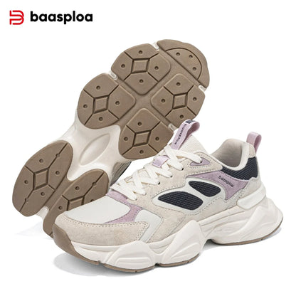 Baasploa Women Running Sneakers Brand Mesh Breathable Comfortable Walking Shoes Outdoor Anti-slip Female Casual Jogging Sports Shoes