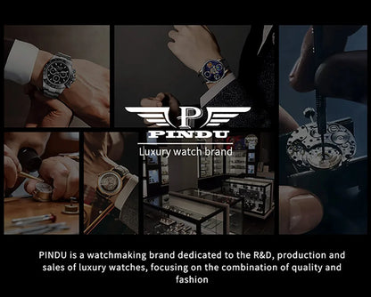 2025 PINDU New Panda Series National Treasure Symbol Men Mechanical Watch Rotating Crystal Ball 45.5MM Wristwatches Men M2791B