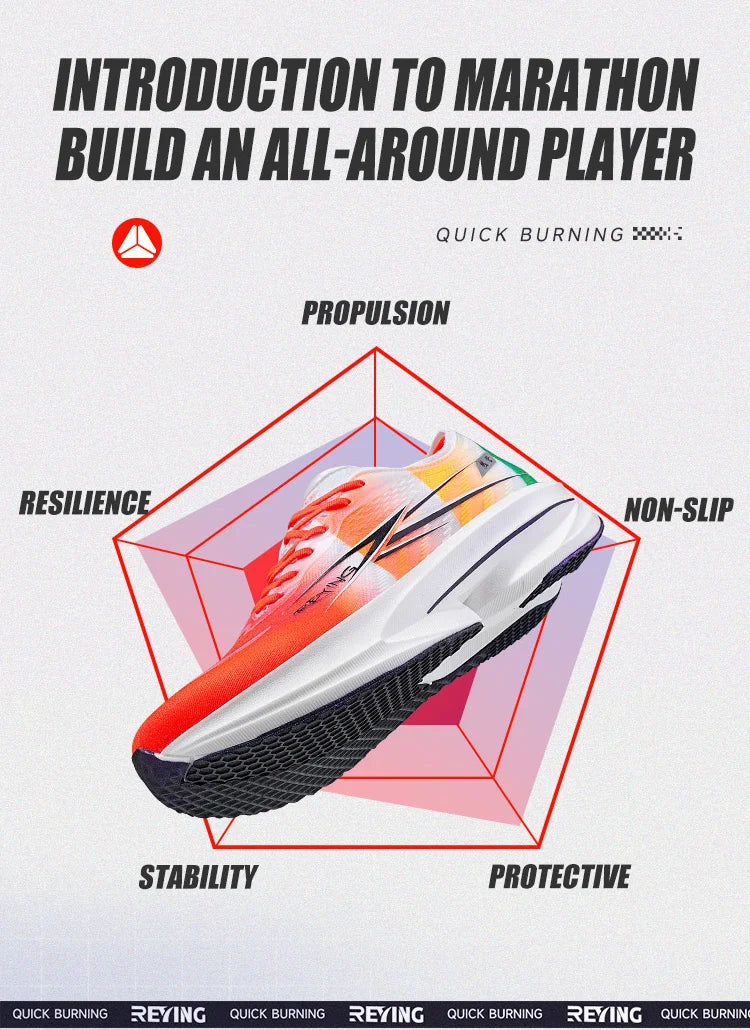 IRUNSVAN Co-Branded Fast Burning 1.0 Carbon Plate Running Shoes for Men's Marathon Training Shock-Absorbing and Breathable