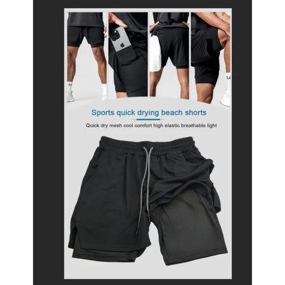 Dragon Ball Anime Peripheral GOKU Vegeta Printed Sports Double-layer Shorts 2025 American Men's Summer Loose Breathable Pants
