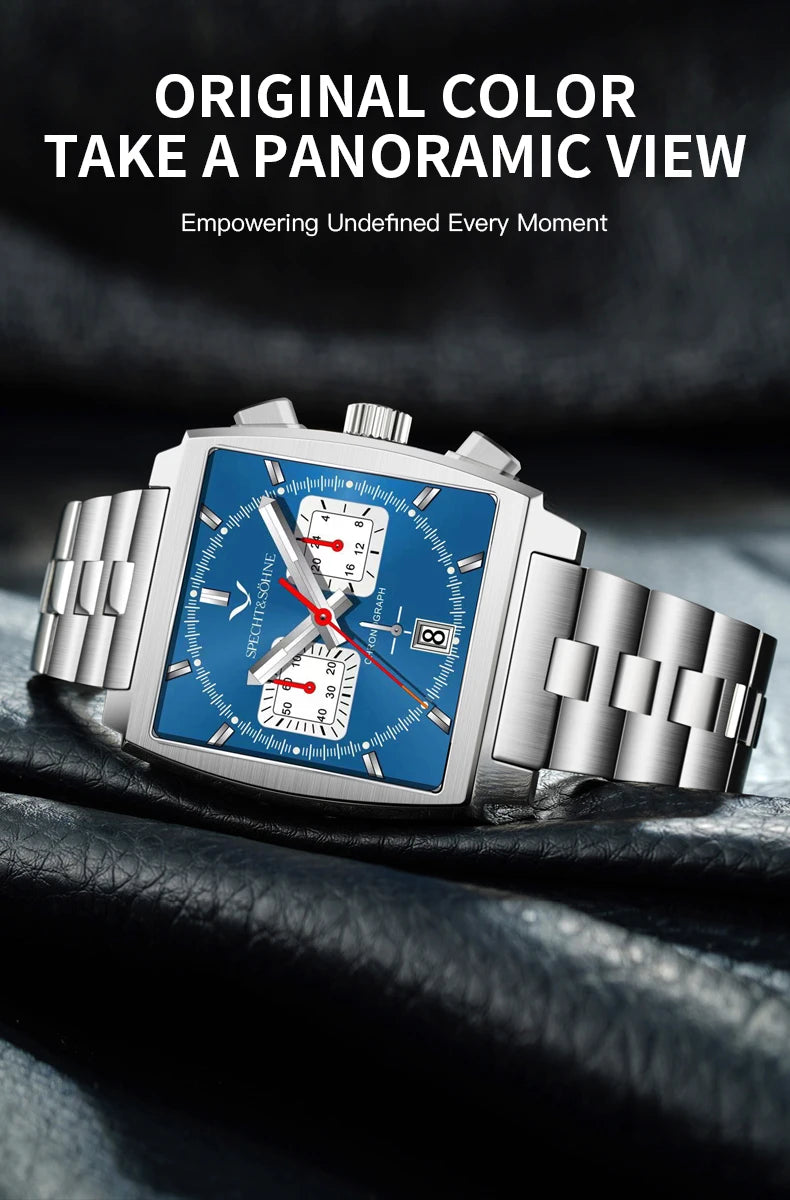 Relojes Hombre Specht & Söhne New Hot Watches Men Luxury Brand Male Japan VK64 Chronograph Trendy Sport Wristatch Waterproof