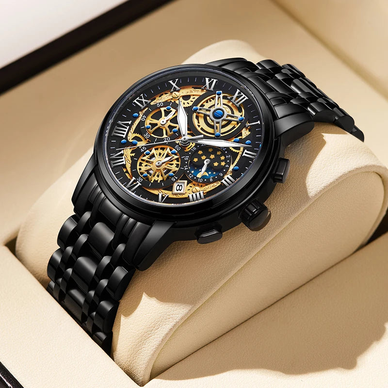 LIGE 2024 New Fashion Gold Women Watch Top Brand Luxury Waterproof Watches for Women Sport Quartz Chronograph Relogio Feminino