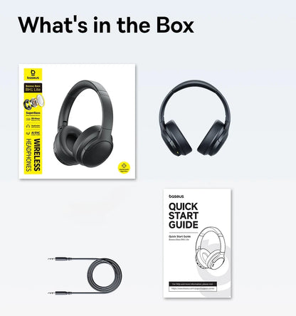 Baseus Wireless Bluetooth 5.3 Over-Ear Headphones – HiFi 40mm Driver, 70H Playtime Foldable Headset with Spatial Audio
