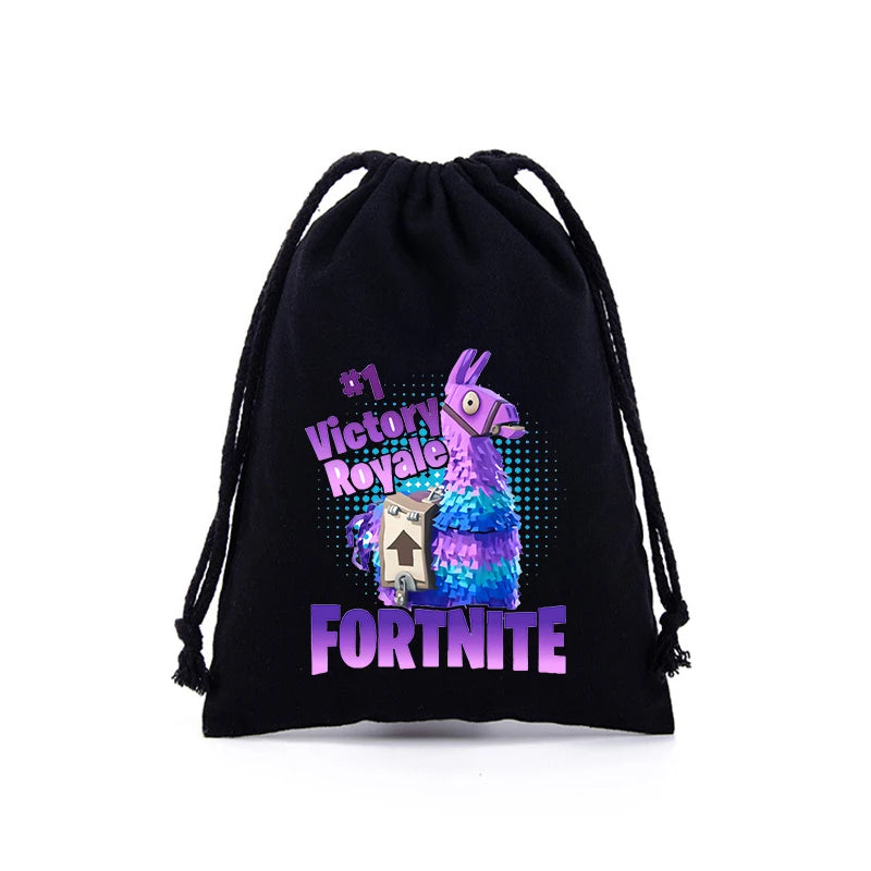 Sacche con coulisse Fortnite per bambini e bambine, stampa cartoon anime, grande capacità, borse portaoggetti, tote bag e borsetta, nuovo grazioso regalo di compleanno
