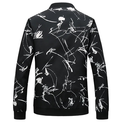 Spring and Autumn Men's Flower Jacket, Large Size Urban Casual Jacket, Multicolor Available
