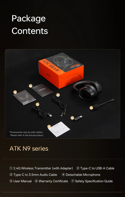 ATK Neptune N9 eSports Gaming Wireless Headset Four Modes Head Mounted Noise Cancelling Microphone Low Latency Gaming Headphones