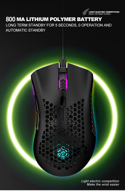 BM600 Rechargeable USB 2.4G Wireless RGB Light Honeycomb Gaming Mouse Desktop PC Computers Notebook Laptop Mice Mause Gamer