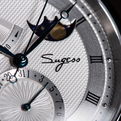2023 Sugess Watch of Men Automatic Mechanical Moon-Phase Wristwatches Power Reserved  Sapphire WaterResistant Tianjin Movement