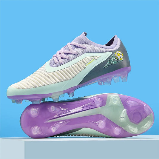 New Men's Soccer Shoes Outdoor Sport Boys Football Boots Breathable Match Comfortable Long Spikes Training Cleats Adult Non-Slip