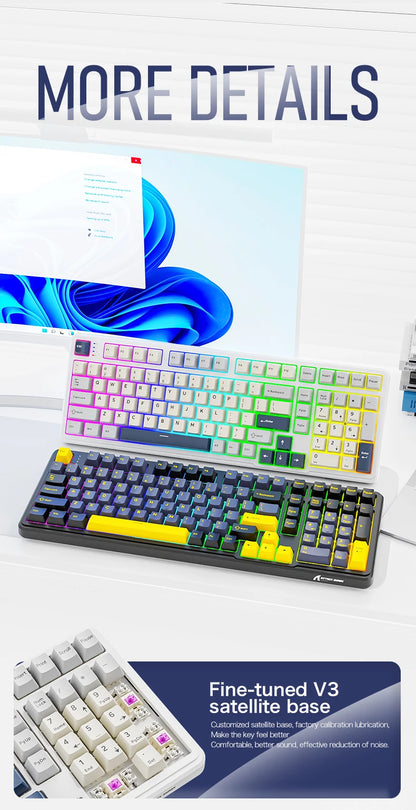 X98 Attack Shark Gaming Keyboard Wireless with Numeric Keypad,102Keys Hot-Swap RGB PBT Keycaps,4000mAh Battery,Support PC/Laptop