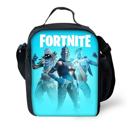 Isolierte Lunchbox für Kinder, großes Fassungsvermögen, Hot-Game-F-FortniteS-Tasche für Jungen, Mädchen und Schüler, für Outdoor-Picknick, wiederverwendbare Thermo-Kühltasche