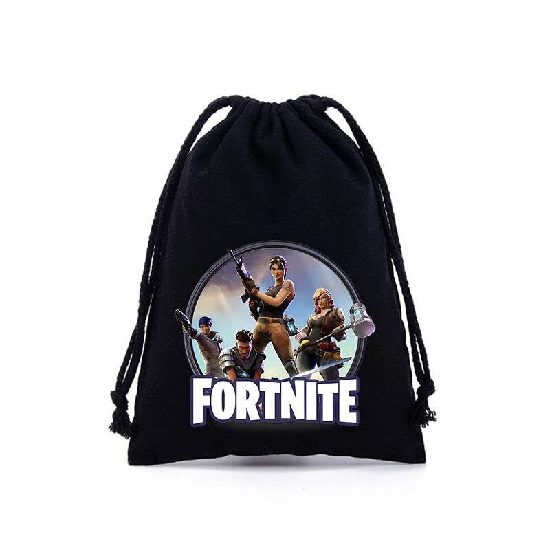 Sacche con coulisse Fortnite per bambini e bambine, stampa cartoon anime, grande capacità, borse portaoggetti, tote bag e borsetta, nuovo grazioso regalo di compleanno