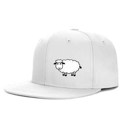 Unisex Adjustable Baseball Cap - Street Style Flat Brimmed Sheep Pattern Hat Casual Versatile And Personalized Hat