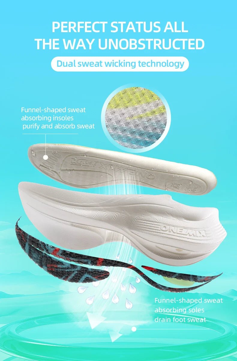 ONEMIX 2025 Scarpe sportive da running uomo donna con piastra in carbonio, traspiranti, ammortizzate, antiscivolo, PB, leggere, a rimbalzo