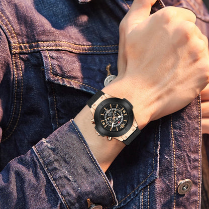 2023 New Men's Watch Top Brand Luxury Sports Silicone Strap Japanese Movement Calendar Quartz Waterproof Watch Relogio Masculino