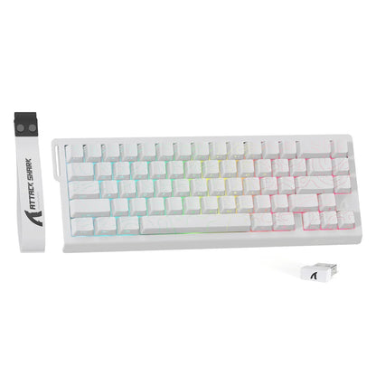 ATTACK SHARK X68PRO HE Wireless Rapid Trigger Gaming Keyboard with Adjustable Actuation,Hot-Swap,RGB Backlit,BT/2.4GHz/Wired