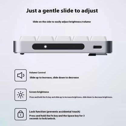 Lofree FLOW2 Mechanical Keyboard Business Office Wireless Bluetooth Wired Quiet & Gentle Sound Compatible Mute Aluminum Lump