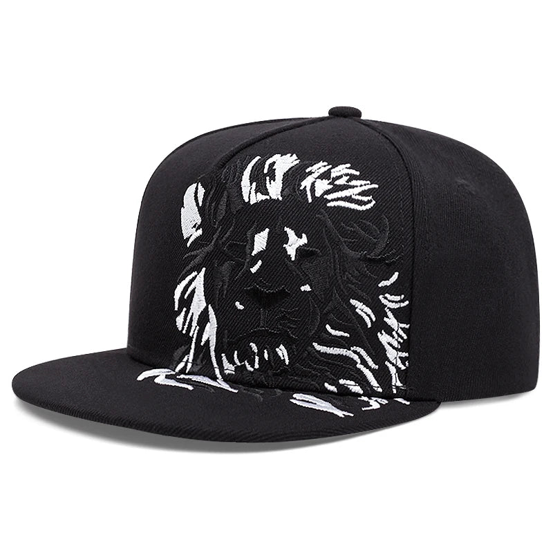 2025 New Lion Eagle Embroidered Fashion Men's Street Hip Hop Hat Baseball Hat Women's Leisure Sports Sunshade Hat Flat Edge Hat