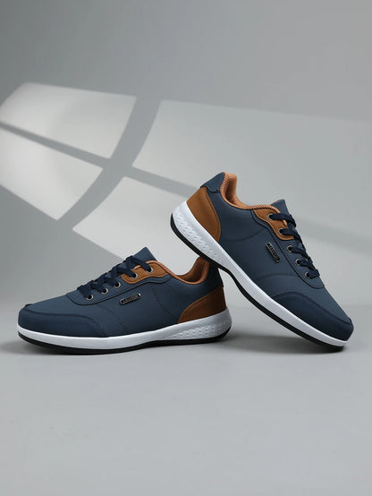 New Men's Four Seasons Waterproof Walking Shoes Casual Leather Sports Shoes Non-Slip Camping Shoes Men's Tennis Shoes