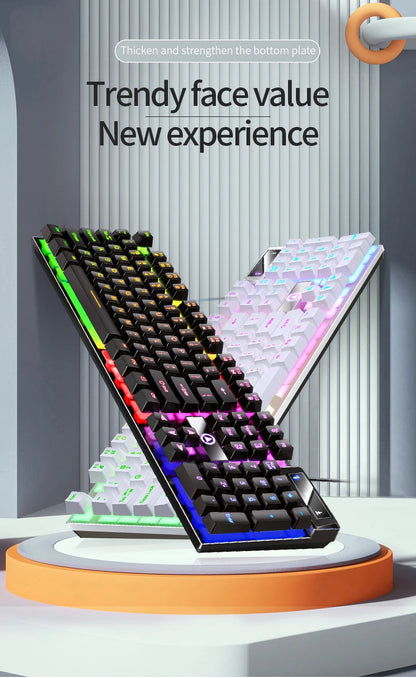 USB Wired Gaming Keyboard, 104 Keys Compatible with Windows Laptop/Computer/PC, Ergonomic Design, Office & Gaming Accessories