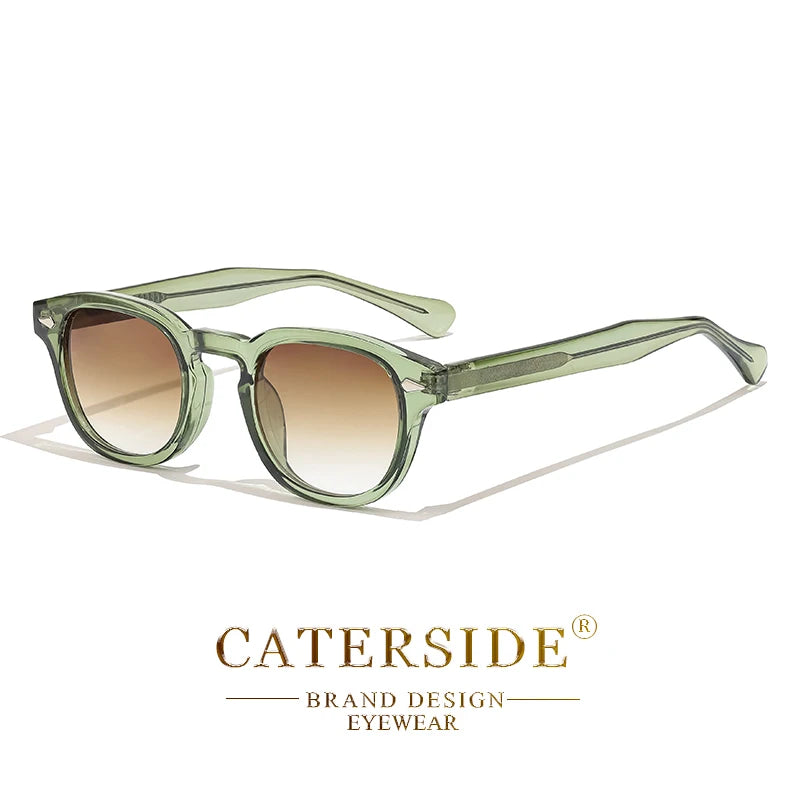 CATERSIDE Retro Round Men Sunglasses Punk Propionic Acid Pin Temple Luxury Sun Glasses Women Sports Leisure Party Eyewear UV400