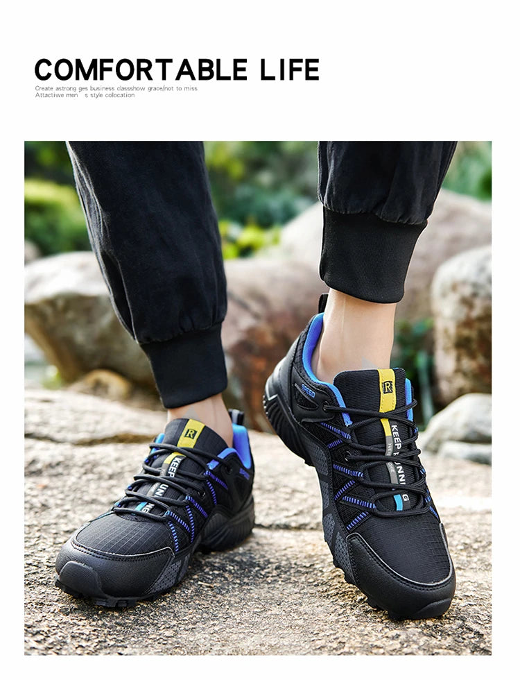 Men's Hiking Shoes All-terrain Outdoor Sports Shoes Breathable Mesh Non-slip Wear-resistant Hiking Shoes Outdoor Cycling Shoes