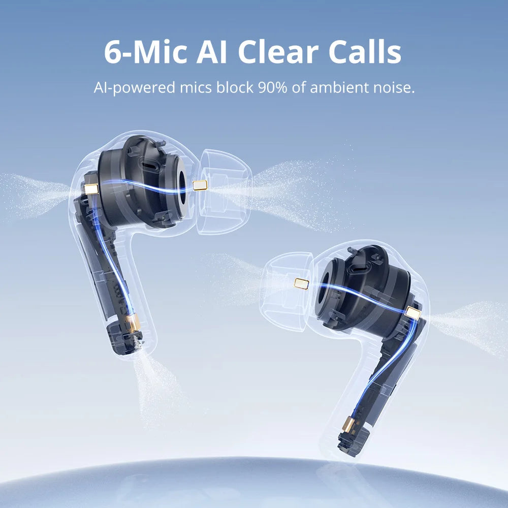 Tronsmart Sounfii NC 2 Earphones Bluetooth Wireless Hybrid ANC Earbuds with Hi-Res Audio, 40H Playtime, 2026 NEW CHOICE