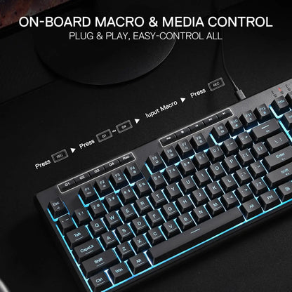 Redragon K516 Shiva TKL Wired RGB Membrane Gaming 87 Keys Mechanical-Feel Keyboard, Smooth Linear Switch