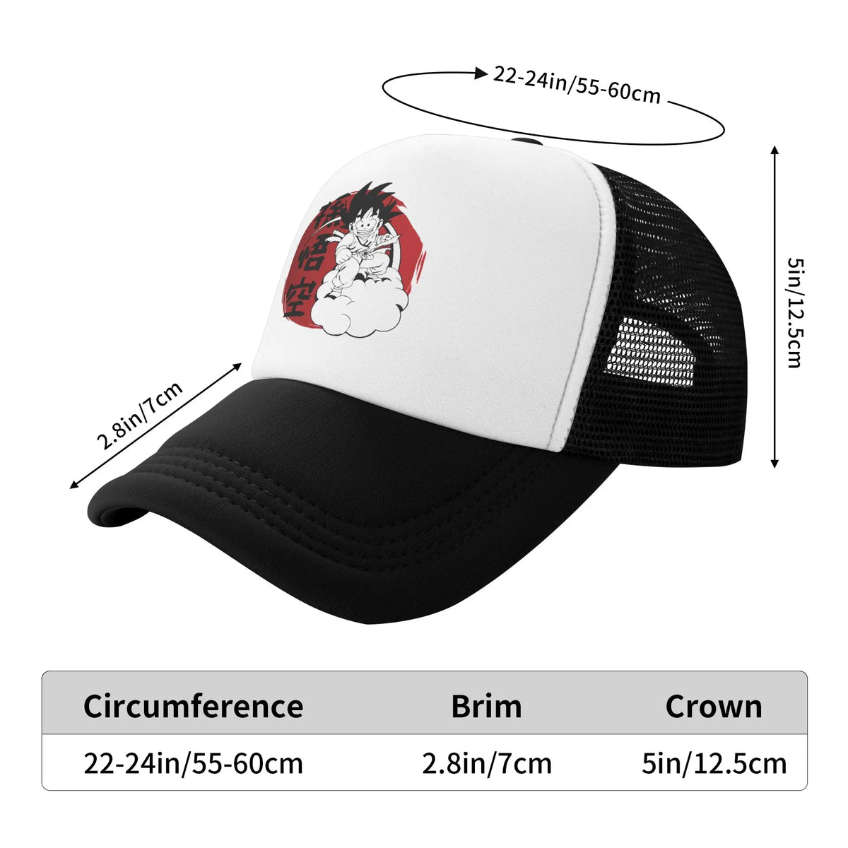 Son Gohan D-Dragon Ball Z „Trucker“ kepurė, unisex lauko kepurės, „Trucker“ darbininkų kepurės, „Trucker“ kepurės, „Snapback“ kepurės, tinklinės beisbolo kepurės