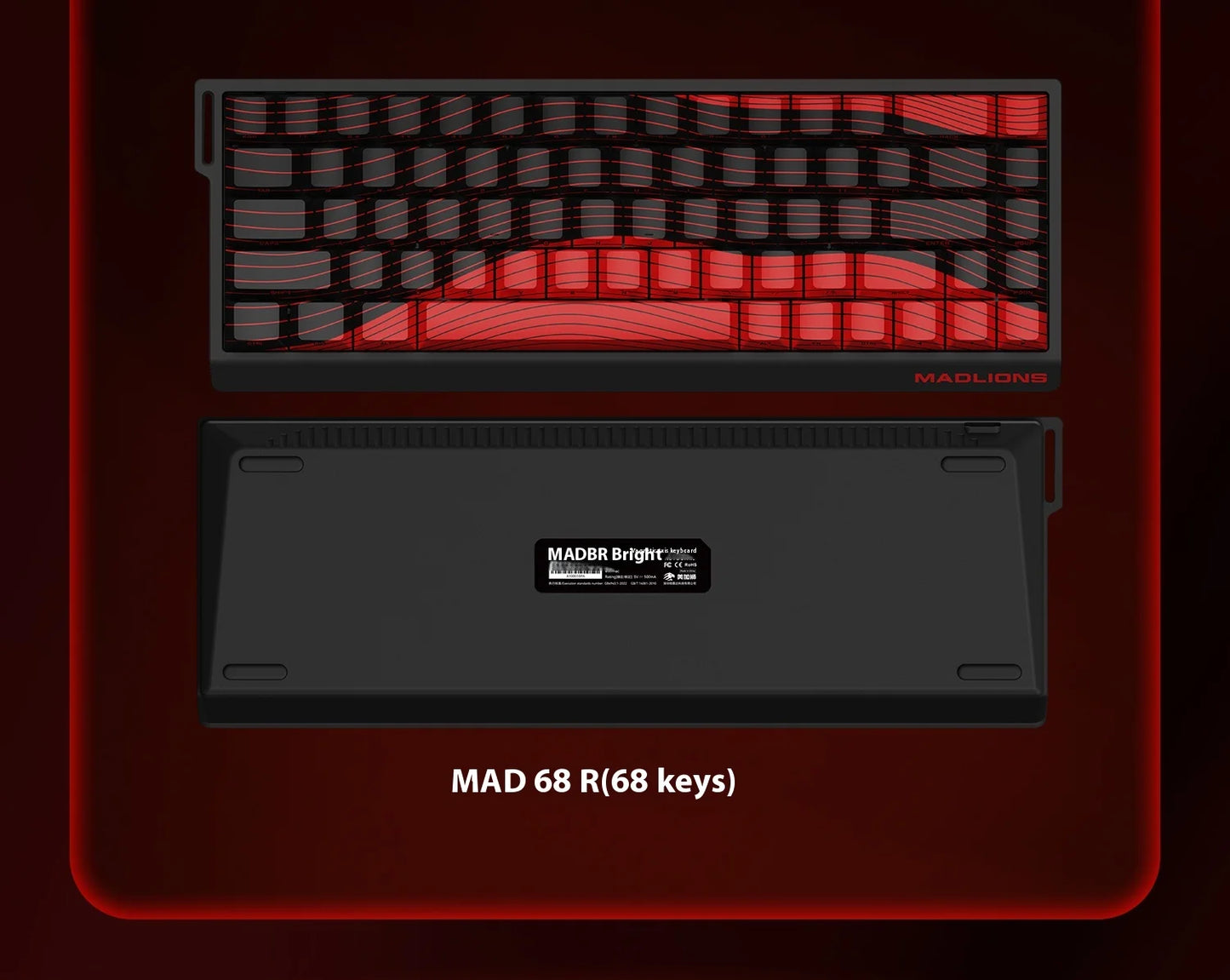 FGG MADLIONS MAD 60/68HE Magnetic Switch Keyboard MADCATZ MAD60 Wired Gaming Keyboard Rapid Trigger Custom Keyboard Office Gift