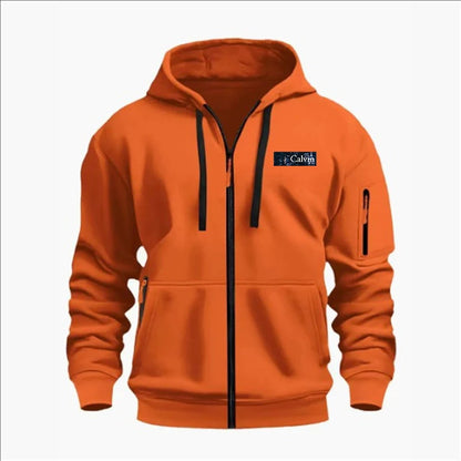 Men's Sweatshirts with Zipper Pockets Thin Solid Color Half Tracksuit Casual Outdoor Hooded Tracksuit Long Sleeves Jacket Coats